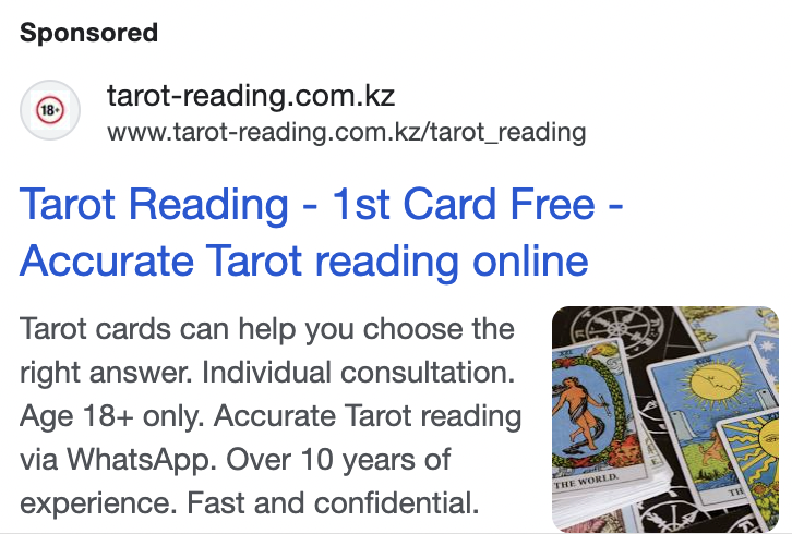 We developed an English-language website and set up Google Ads for the tarot reader Angel from Canada We developed an English-language website and set up Google Ads for the tarot reader Angel from Canada